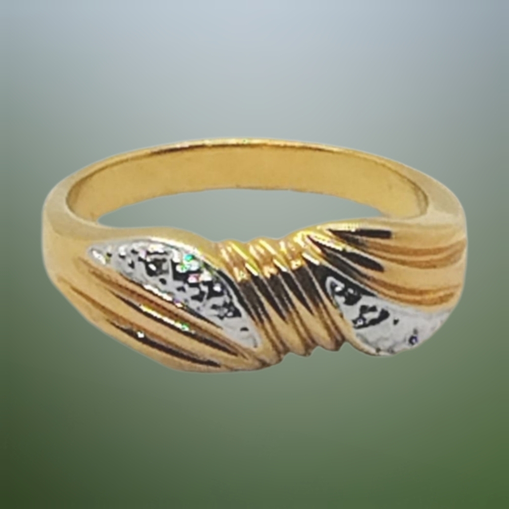 Flattering Gold Plated Fashion Ring Size 10